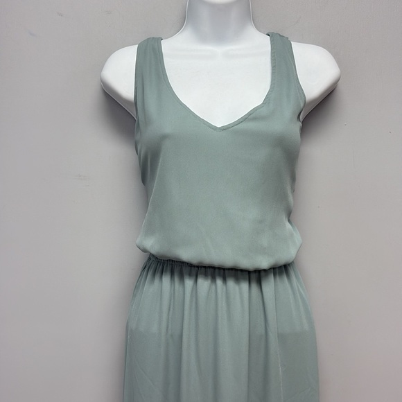 Show Me Your MuMu KENDALL V-Back Maxi Dress- Silver Sage - Picture 4 of 11